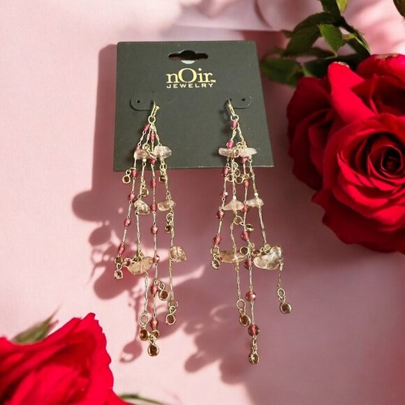 nOir Jewelry Multi-Strand Beaded Dangle Earrings - NWT - Picture 4 of 6